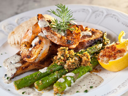 Prawns and vegetables