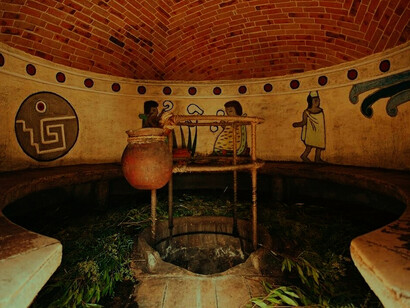 Interior de un temazcal