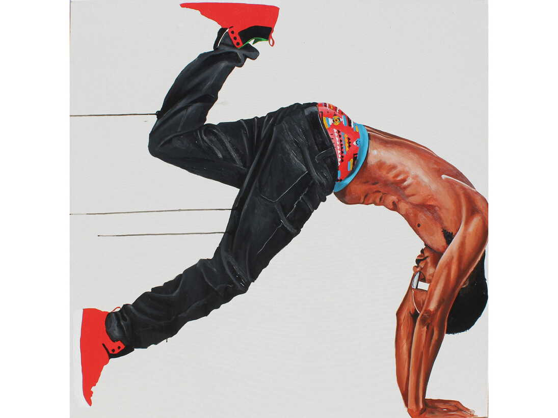Fahamu Pecou, Caged Bird 2, 2015, Acrylique sur toile / Acrylic on canvas, 122 x 122 cm © Fahamu Pecou, Courtesy Backslash Gallery, Paris