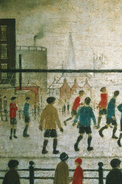 L. S. Lowry, El partido de fútbol (detalle), 1949