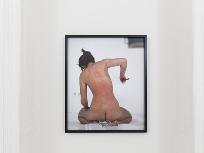 Marina Abramović, Thomas lips, exhibition view. Courtesy of Galerie Krinzinger