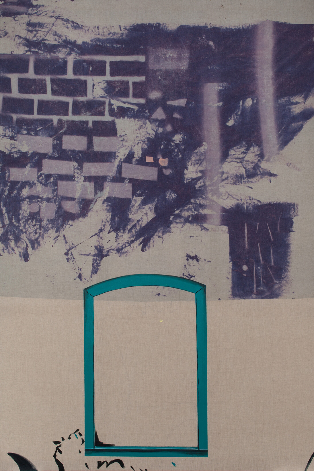 Caragh Thuring, Caju, 2015, inkodye, oil on linen, 84 x 60 in. / 213.4 x 152.4 cm. Image courtesy the artist & Simon Preston Gallery, NY