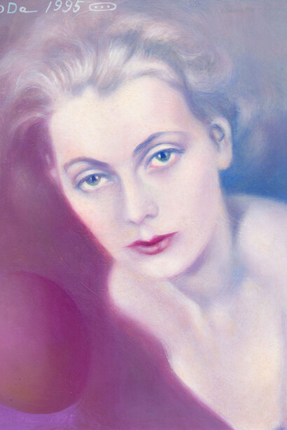 Sawako Goda, Purple egg and Garbo 紫卵 の ガ ル ボ, 1995. Courtesy of Nonaka-Hill Gallery