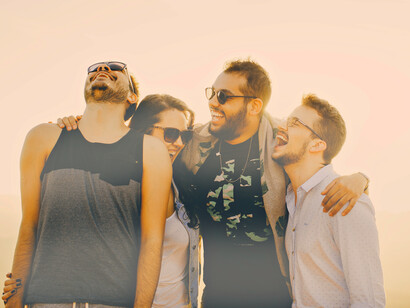 A group of friends not judging one another, but stand together