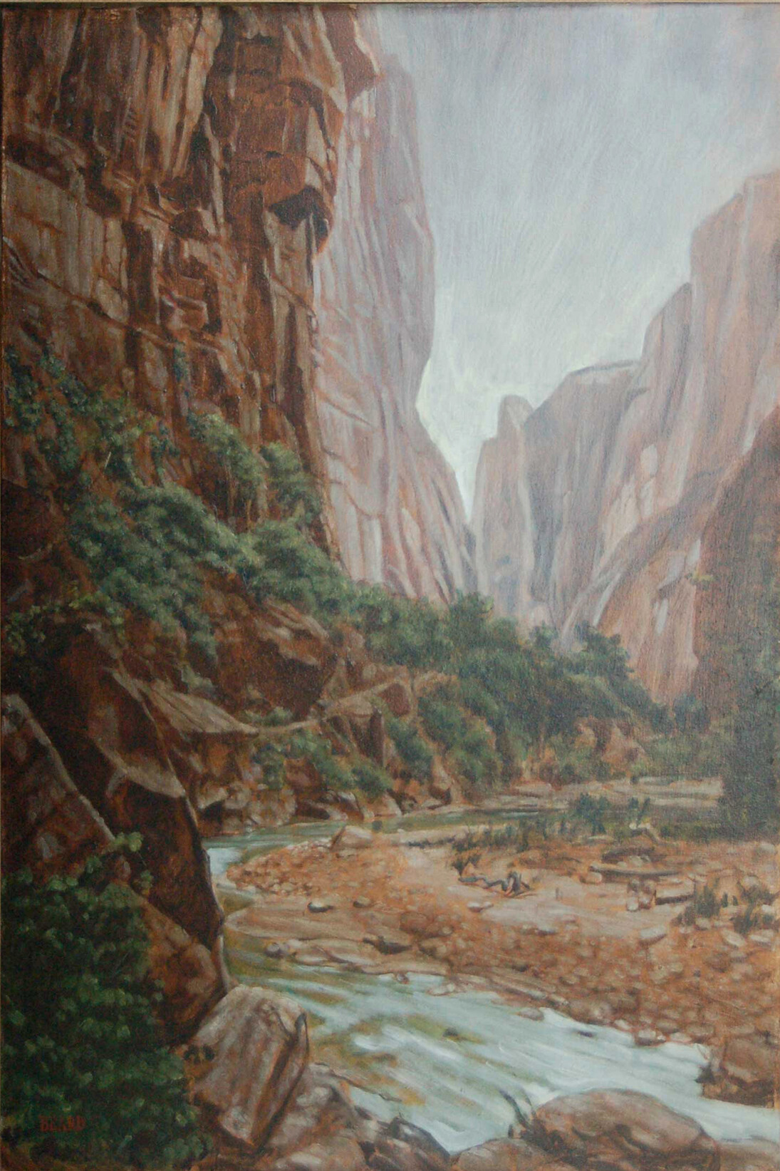 Zion Canyon, 2014  48 x 32 oil on canvas by Mark Beard
