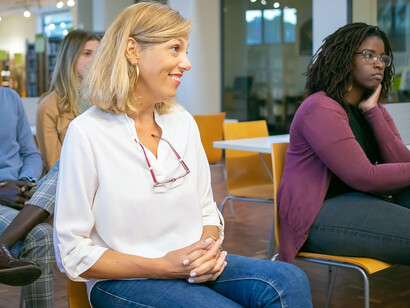 Professores em curso de formação continuada