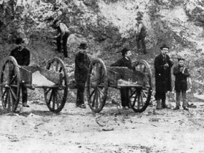 Lavoratori di miniera a Rio Marina, inizi del '900