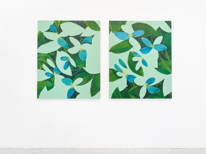 Ryan Mrozowski, Untitled (Pair), 2018, Acrylic on linen, 2 parts, 127 x 101,6 cm, Courtesy the artist and Galerie Nordenhake Berlin / Stockholm