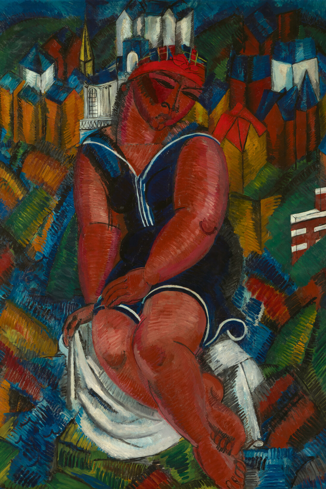 Raoul Dufy, La gran bañista, 1914, óleo sobre lienzo, 244,6 x 189,8 cm, Prȇt exceptonelle de la collecion GDF SUEZ en depósito en los Musées royaux des Beaux-Arts de Belgique, Brussels © J. Geleyns / Ro scan. ©Raoul Dufy / VEGAP / Madrid, 2015