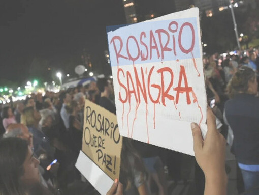 El cartel lo dice todo. Rosario, Argentina