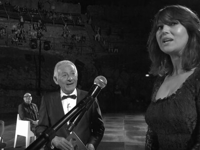 Leo Gullotta con Monica Bellucci