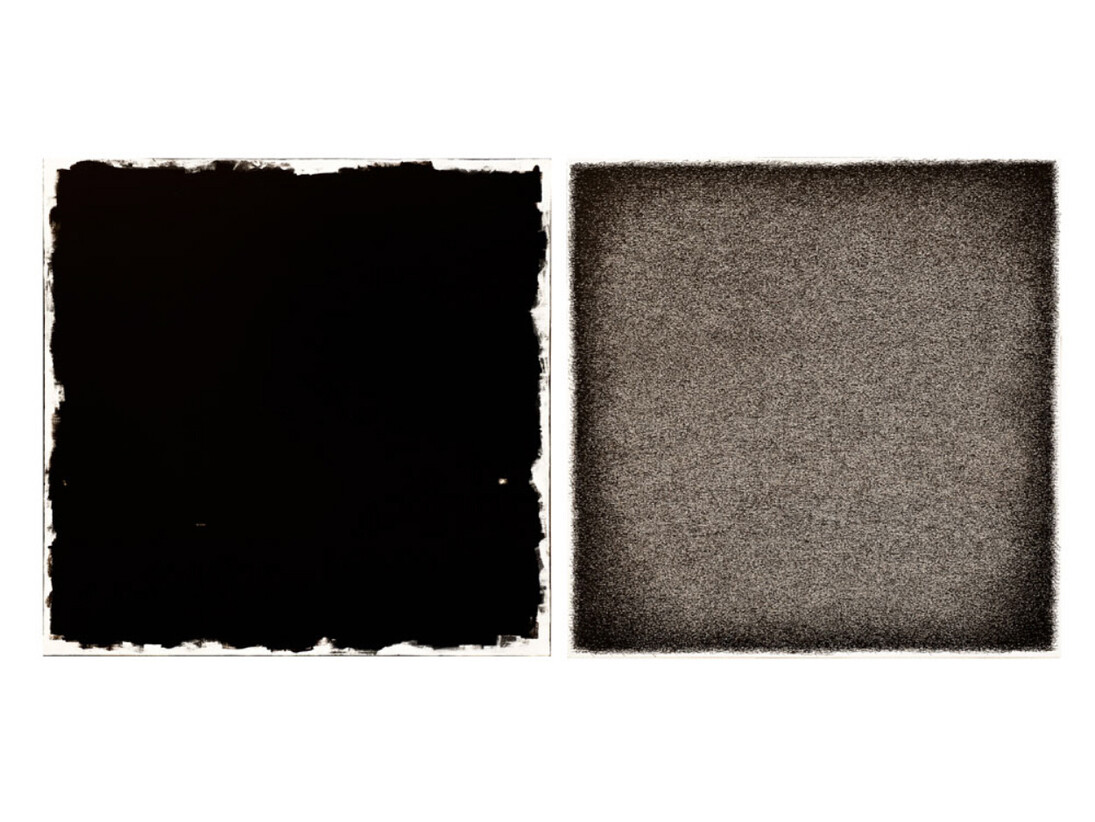 Golnaz Fathi. Untitled, 2011, pen and varnish on canvas, 39.4 x 39.4 inches each