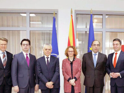 European Commission Deputy Director General Popowski and NATO Assistant Secretary General Alvargonzález visit Skopje; Photo EU Delegation to Macedonia
