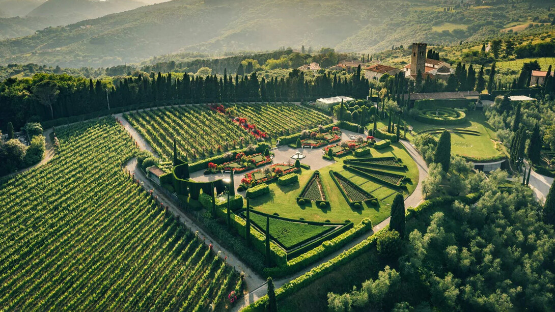 Vista panorámica de Villa de Santo Stefano ubicada en Lucca, Italia