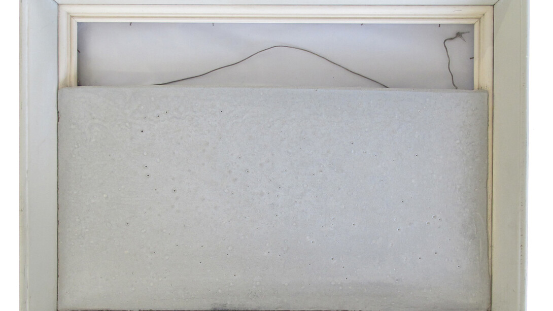 Mariana Mauricio, Concreto emoldurado, 2014, Glass, wood, concrete, 35 x 48 x 4 cm