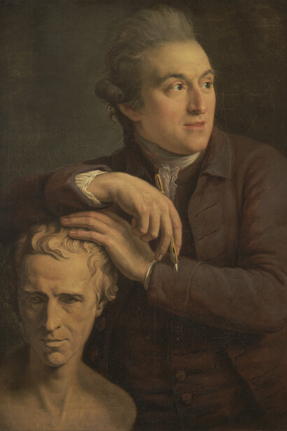 Rigaud, François - Joseph Nollekens avec son buste de Laurence Sterne