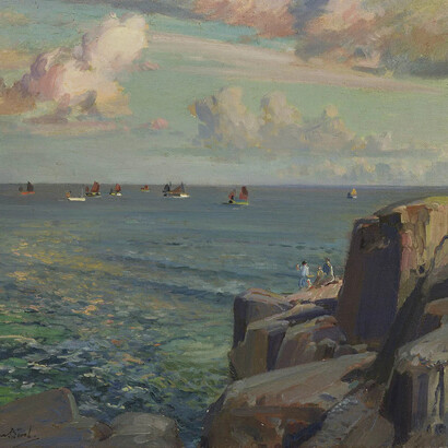 Samuel John Lamorna Birch, Away to the west (detail). Courtesy of Jonathan Cooper Park Walk Gallery