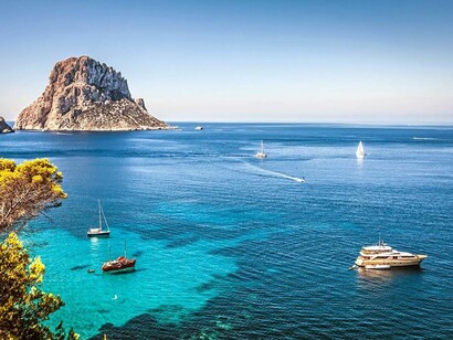 The turquoise waters of Ibiza