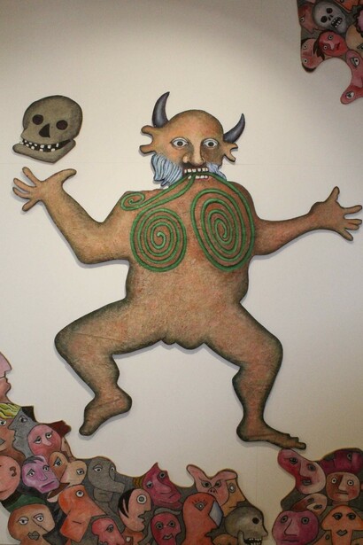 Enrico Baj, Mangiagiduglie, 1983, cm. 215x218. Courtesy of Palazzo Leone da Perego