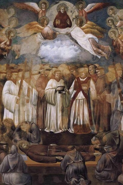 Assisi, Basilica Superiore di San Francesco, Morte di San Francesco (Giotto da Bondone, 1295-99)  
