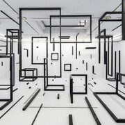 Esther Stocker, Installazione site specific, 2020, Museum für Konkrete Kunst, Ingolstadt, Germania. Courtesy the artist and the gallery