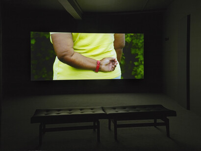 Gillian Wearing, We Are Here, colour video with sound, 21 minutes, 2014, exhibition view: Maureen Paley, London, 2014, © Gillian Wearing, Courtesy Maureen Paley, London 