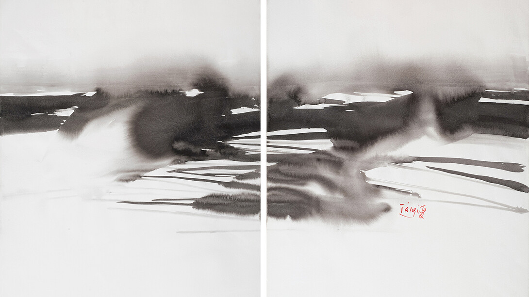 T'ang Haywen_Untitled (170)_ink on paper_70x100cm(diptych)_1970s
