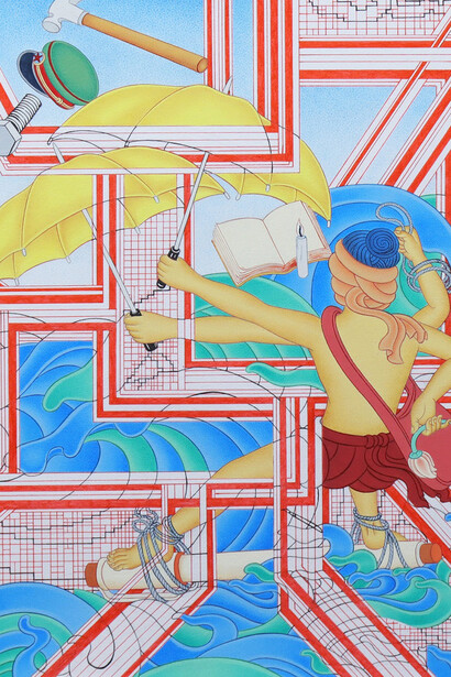 Tenzing Rigdol
In Exile, in Hong Kong
2019
Acrylic on paper
31 x 30.5 cm (12.2 x 12 in)
