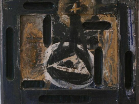 Bruno Ceccobelli, Rosa, Tecnica mista su tavola, 47 x 40 cm