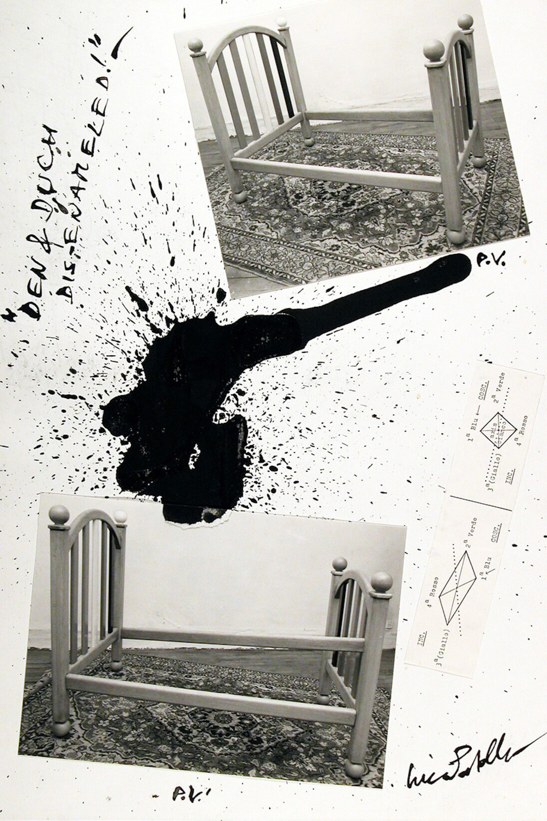 Luca Patella, Dem&Duch Dis-Enameled!, 1986, collage, 377 x 260 mm, Collezione Galleria civica di Modena.