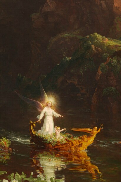 "Las edades de la vida: Infancia", óleo sobre lienzo, Thomas Cole, 1842