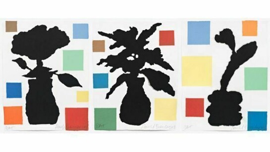 Donald Baechler, Abstract Composition with Flower I, II and III, 2013