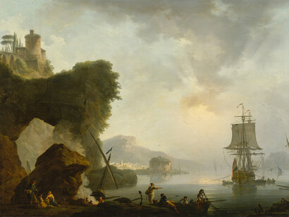 Philippe-Jacques de Loutherbourg (?), Seascape with sunset. Mit freundlicher genehmigung des DomQuartier Museums