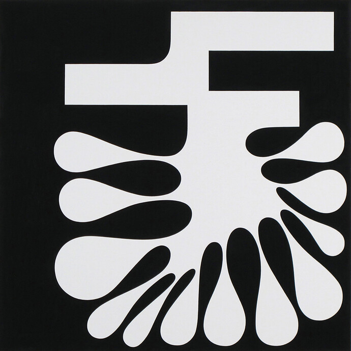 Cary Smith, Splat #16 (black), 2014, oil on linen, 22 x 22 inches