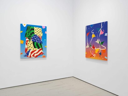 Alex Dodge, Dark patterns, exhibition view. Courtesy of Klaus von Nichtssagend Gallery