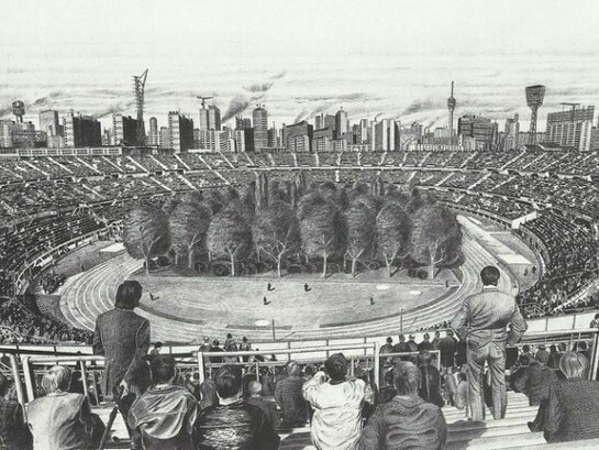 Max Peintner, L'indomìta forza d'attrazione della natura, 1970-71, matita su carta