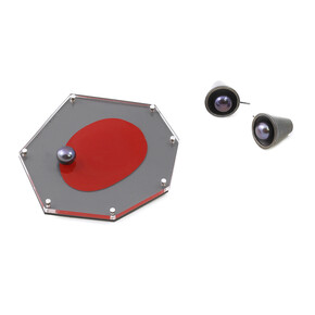 Dorothy Hogg, Brooch, Artery Series, 2011, silver, acrylic and pigment, 7.2 x 6.5 cm, © Stacey Bentley
