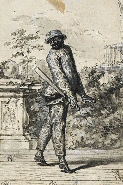 Bernard Picart, Evariste Gherardi dit Arlequin dans un personnage de la Comédie Italienne. Courtesy of Musée du Louvre
