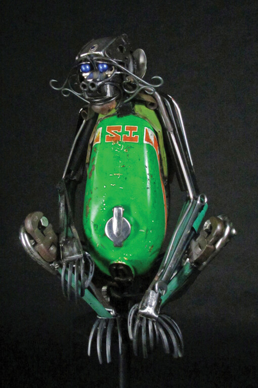 'Hanuman', found objects and welded steel, by Jud Turner 