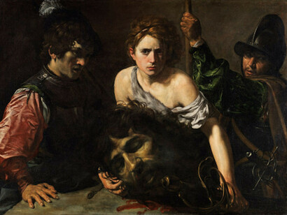 Valentin de Boulogne, David et Goliath, vers 1615-1616, Huile sur toile, 99x134 cm, Museo Thyssen-Bornemisza, Madrid © Museo Thyssen-Bornemisza, Madrid