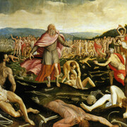 Crispin van den Broeck, Ezekiel and The Dry Bones, 16th century. Oil on panel. Long term loan from the Schorr Collection.