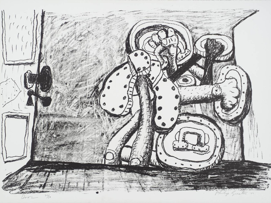 Philip Guston, Door, 1981. Lithograph on Arches paper, 50.80 x 76.20 cm, Courtesy of the artist and MOT International London and Brussels