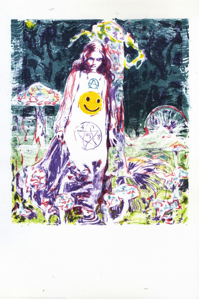 Shepherd, Dominic 'Baptism', 2014, Seven colour litho print on 300g Somerset Satin paper (Ed. 50), 29.7 x 21 cm