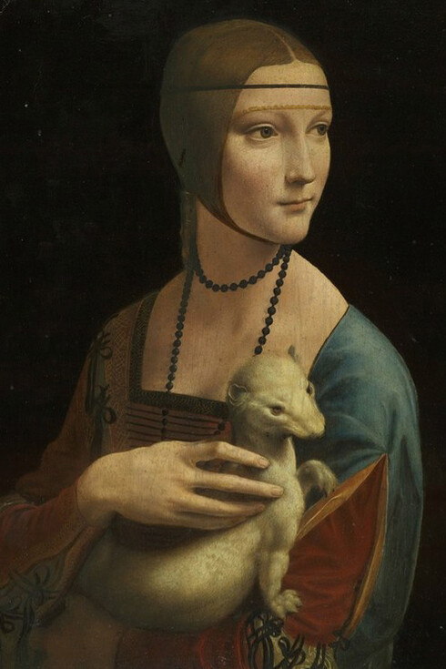 Leonardo da Vinci, "The Lady with an Ermine",  1489