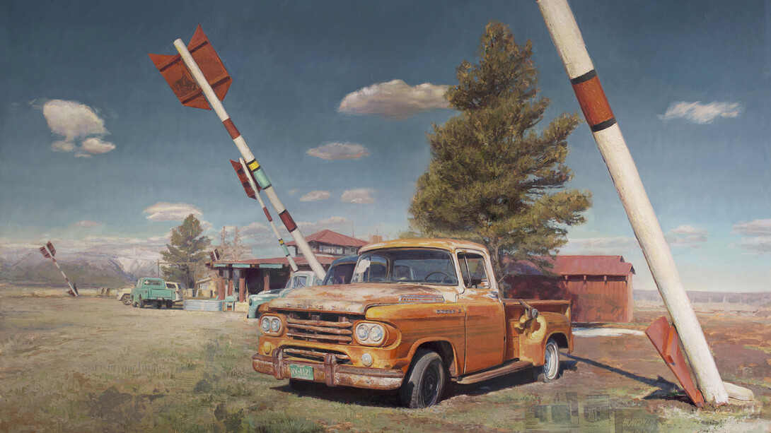 Jason Kowalski, Welcome travelers, 2024. Courtesy of LewAllen Galleries