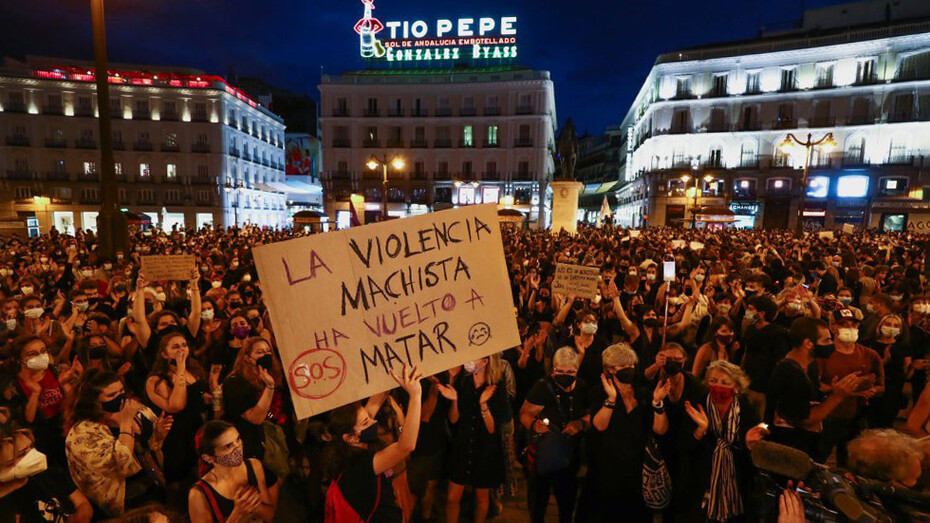 Manifestazione contro la violenza di genere e il femminicidio a Madrid, giugno 2021