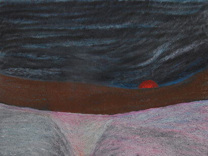 Robyn O’Neil, Time Field, 2014, Graphite and oil pastel/paper, 15 x 11 1/2 in. Courtesy: Susan Inglett Gallery, NYC.