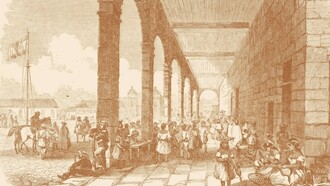 El Mercado en la Gran Praza, Granada, Nicaragua. Dibujo de 1856