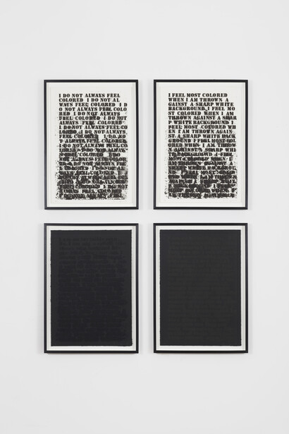 Glenn Ligon, Untitled (Four Etchings), 1992, © Glenn Ligon, courtesy of the artist, Hauser &
Wirth, and Thomas Dane Gallery.