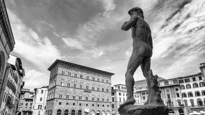 Copia del David di Michelangelo in Piazza della Signoria